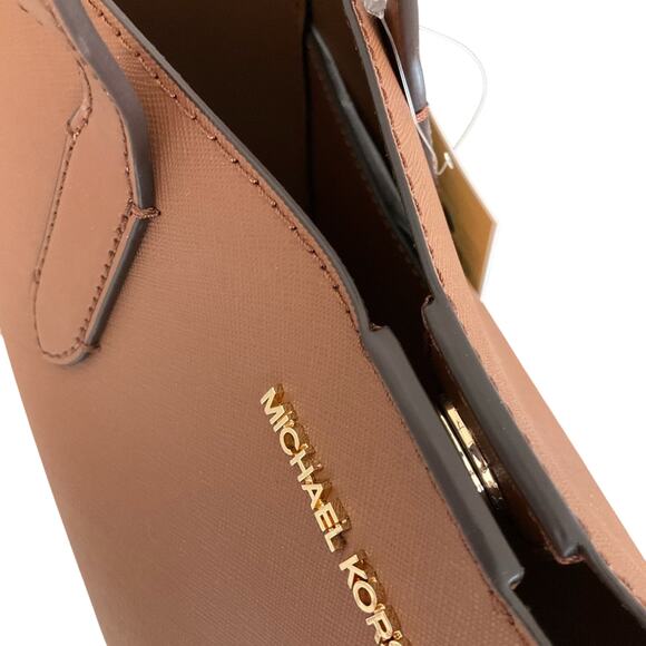 Michael Kors Vincent Large Saffiano Leather Brown Tote Bag With Card Case NWT - Picture 3 of 15